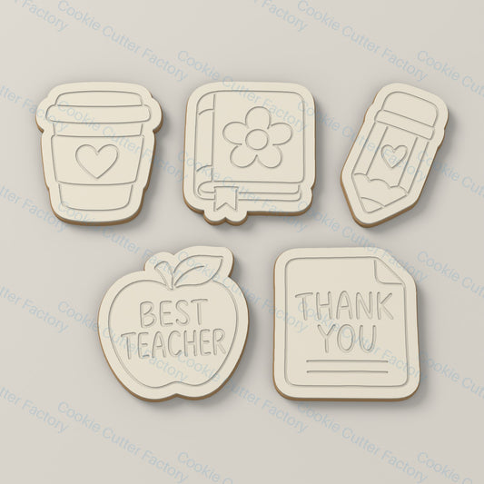 Teacher Appreciation Cookie Cutter and Embosser Stamp Set - 5 Designs | CCF_APPROVED_MEDIA_V1:7:bf9873f4645d0de705c396fdab0de7bd98665f1f2ecb2e693c0c85d89dc27b2f