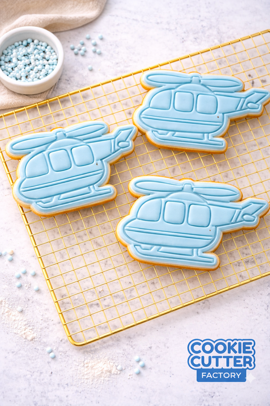 Military Transport Helicopter Cookie Cutter and Embosser Set – Tactical Vehicle Baking Tool