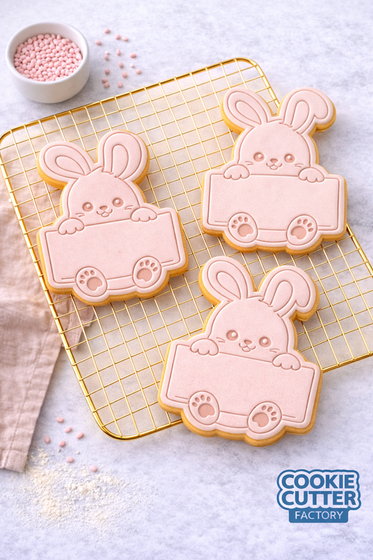 Easter Bunny with Plaque Cookie Cutter and Embosser Set – Easter Collection