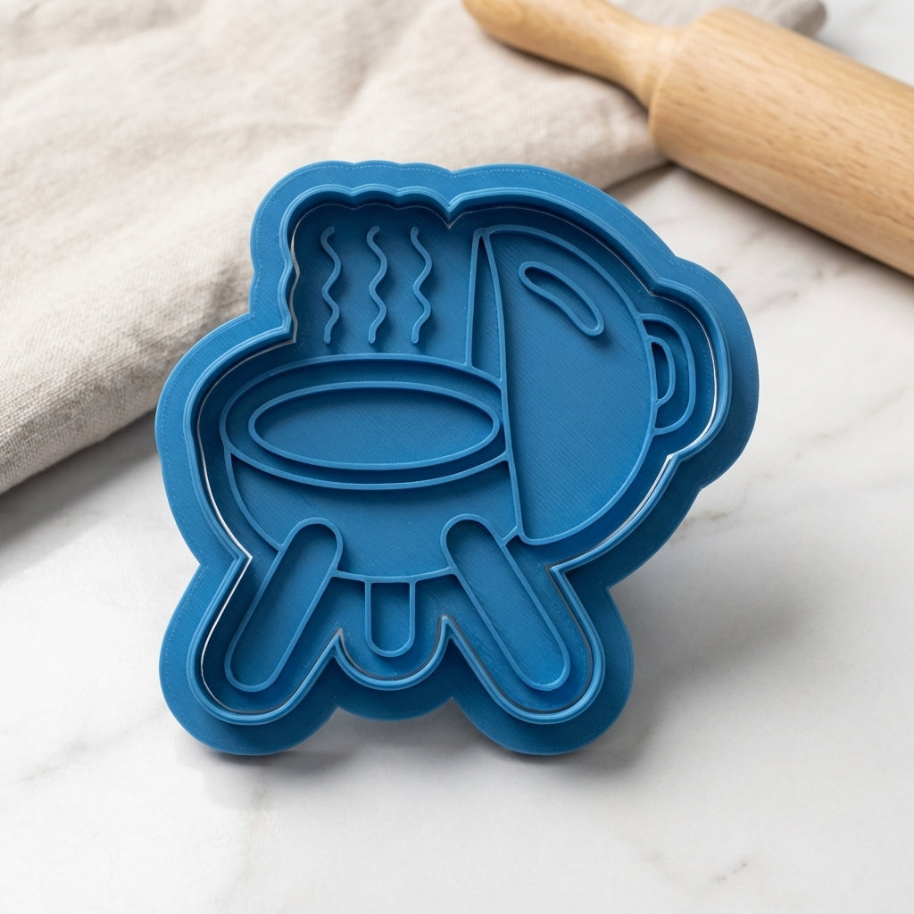 BBQ Grill Father's Day Cookie Cutter and Embosser Set