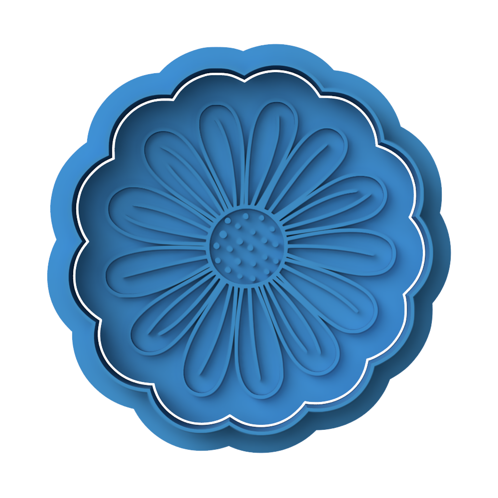 Daisy Flower Cookie Cutter & Embosser – Floral Cookie Design