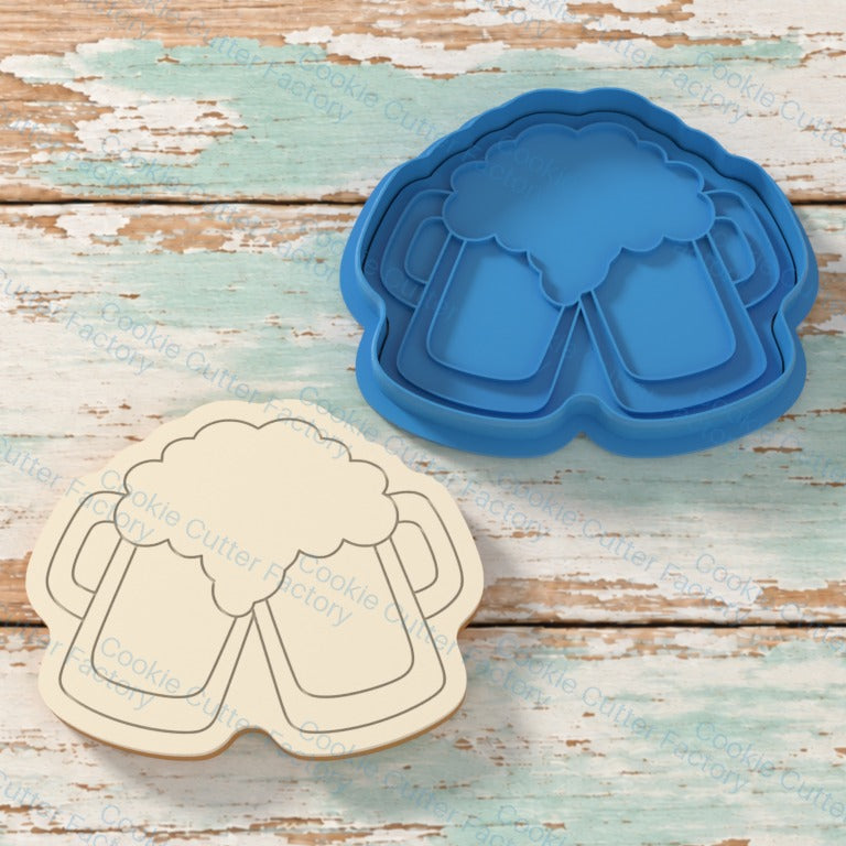 Clinking Beer Mugs Outline Cookie Cutter and Embosser Stamp - All Sizes STL Download | CCF_APPROVED_MEDIA_V1:3:c78633583910c81e7aab860191acd28c73db4ddacbc30af5d277966b60c42cdf