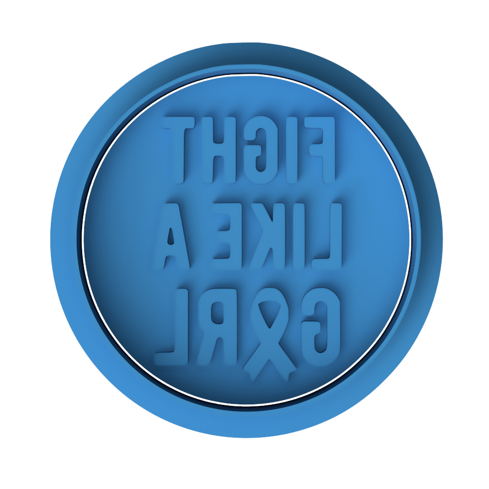 Fight Like A Girl Text Cookie Cutter and Embosser Stamp | Breast Cancer Awareness, Survivor Quote