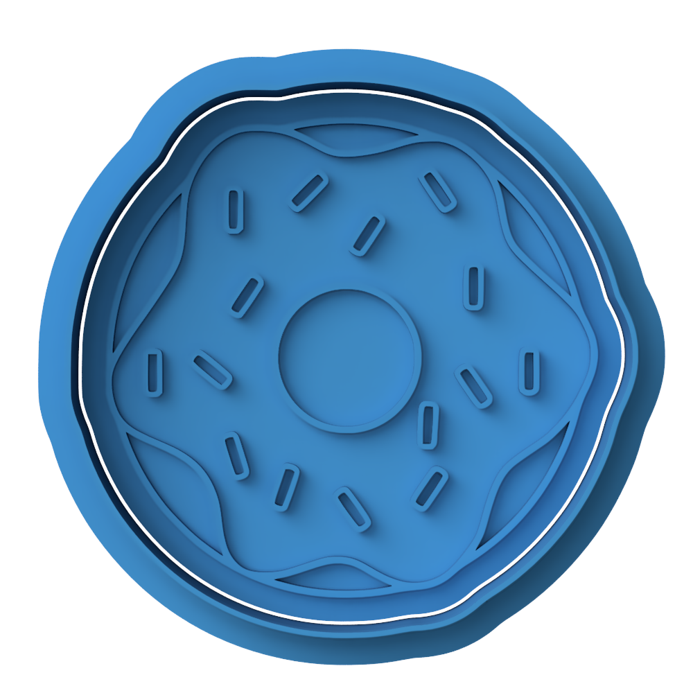 Donut With Sprinkles Cookie Cutter & Embosser Stamp (Party & Dessert Theme)