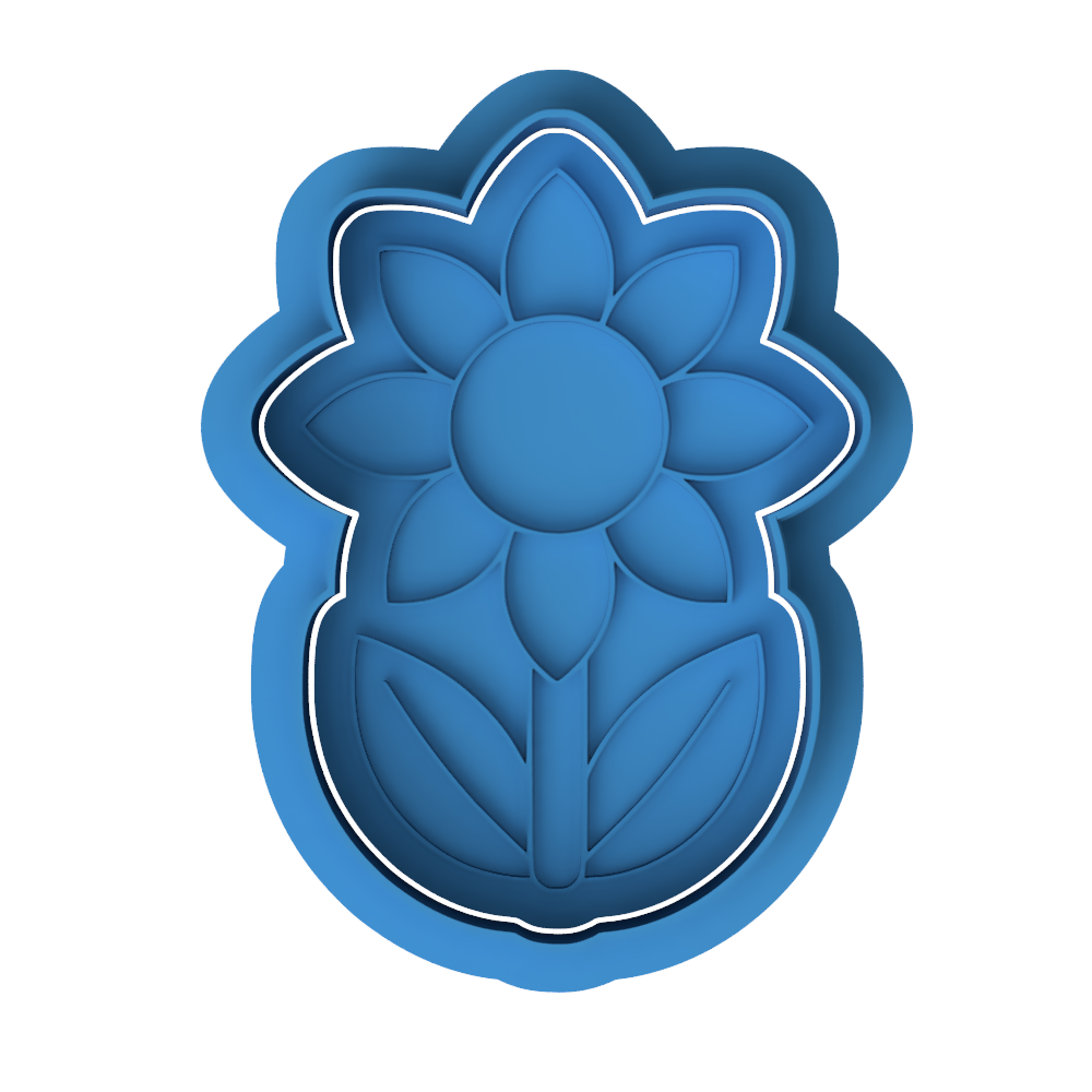 Tall Sunflower Cookie Cutter and Embosser Stamp | Summer Garden, Floral Bloom, Nature Treat