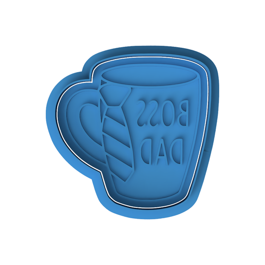 Boss Dad Mug Cookie Cutter & Embosser Father’s Day Biscuit Stamp