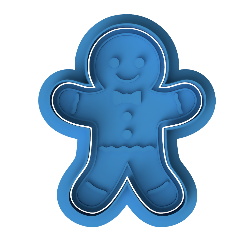 Classic Gingerbread Man Cookie Cutter & Embosser β Christmas Cookie Design