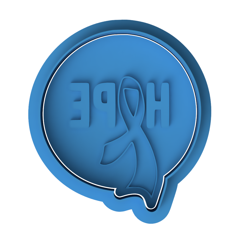 Hope Text Awareness Ribbon Cookie Cutter and Embosser Stamp | Breast Cancer Support, Survivor Quote