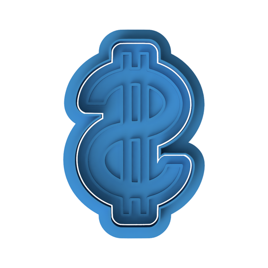 Dollar Sign Cookie Cutter and Embosser Set | Money Cash Rich Party Baking