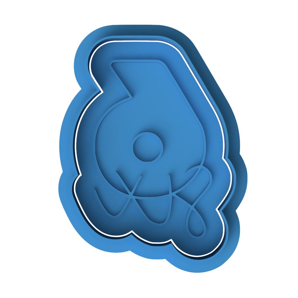 Script Six Cookie Cutter and Embosser | 6th Birthday Cookie Stamp