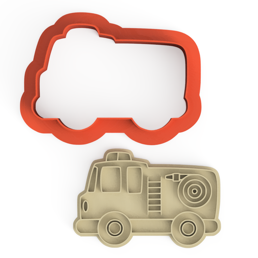 Firefighters Fire Truck Cookie Cutter & Embosser Stamps Set Transportation