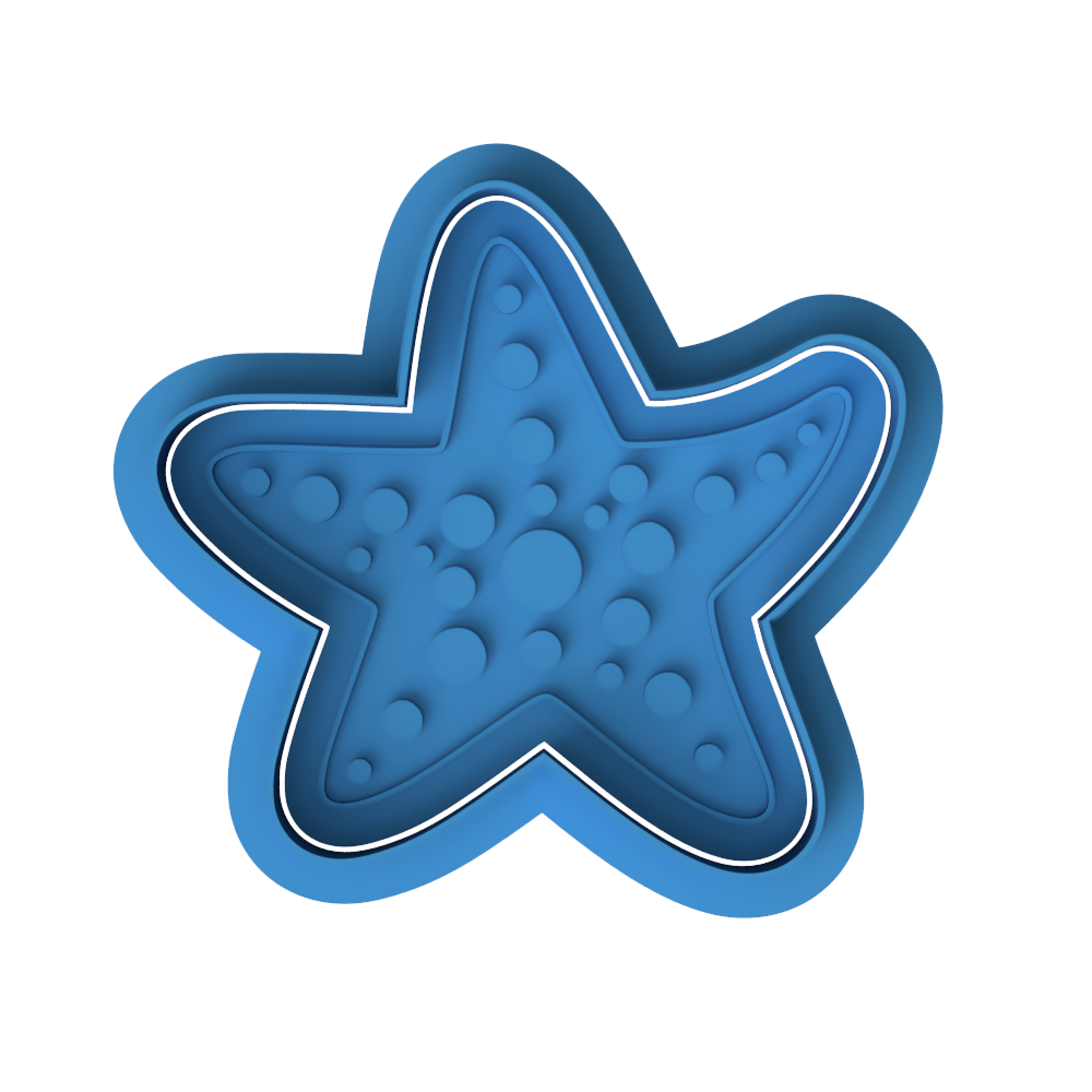 Starfish Cookie Cutter & Embosser β Ocean Beach Biscuit Stamp