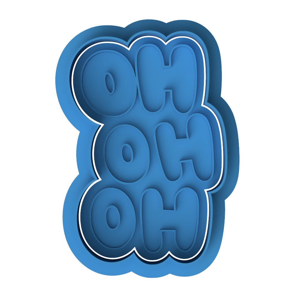 Ho Ho Ho Cookie Cutter & Embosser – Bold Christmas Cookie Design