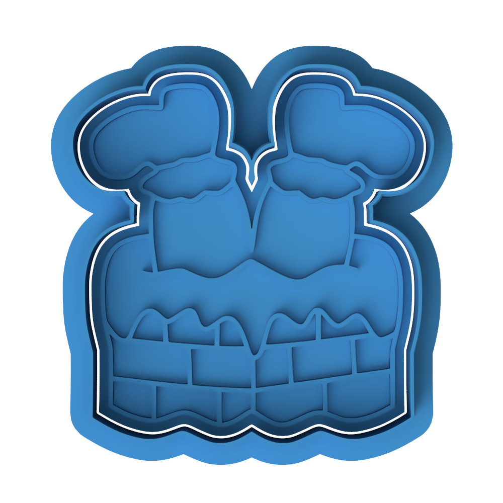 Santa Stuck in Chimney Cookie Cutter & Embosser – Funny Christmas Cookie Design