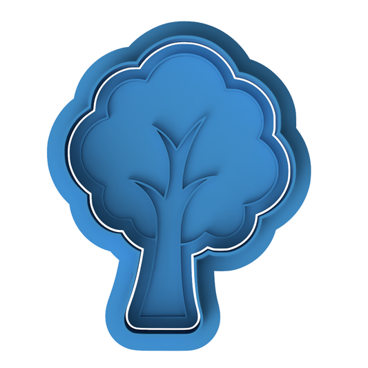 Cute Tree Cookie Cutter and Embosser Set | Woodland Forest Nature Baking