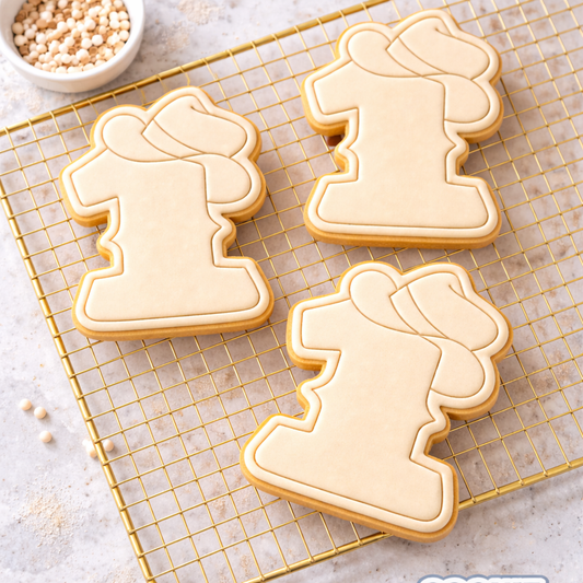 Cowboy Hat First Birthday Cookie Cutter and Embosser Set – Western Rodeo Theme Baking Tool