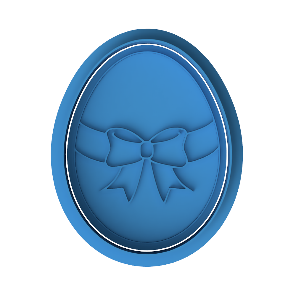 Easter Egg with Bow Cookie Cutter and Embosser | Spring Holiday Baking Tool