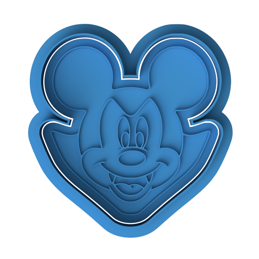 Vampire Mickey Mouse Cookie Cutter & Embosser – Halloween Cartoon Biscuit Stamp