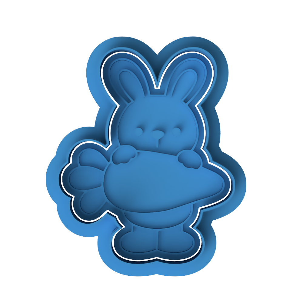 Easter Bunny with Large Carrot Cookie Cutter and Embosser Set – Easter Collection