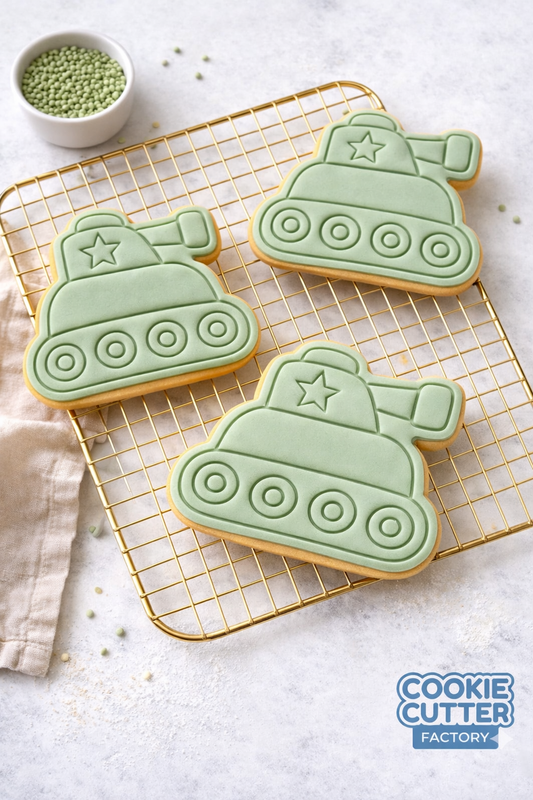 Military Tank Cookie Cutter and Embosser Set – Army Series