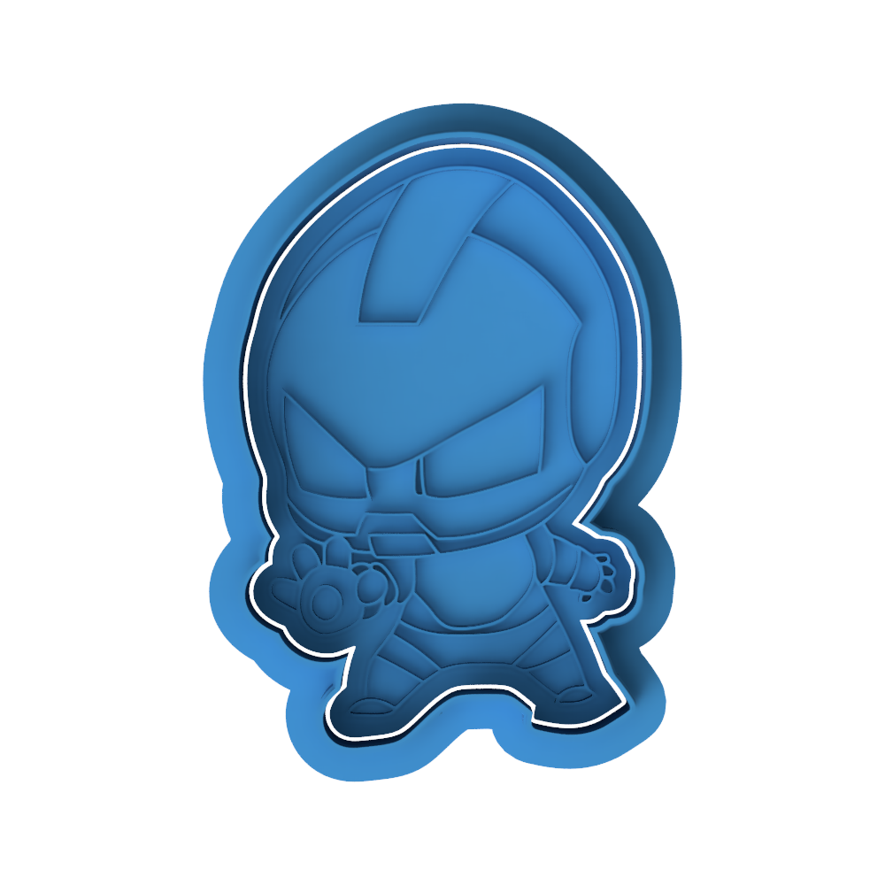 Cute Iron Man Cookie Cutter and Embosser Stamp | Superhero, Avengers Party, Robot Suit Treat