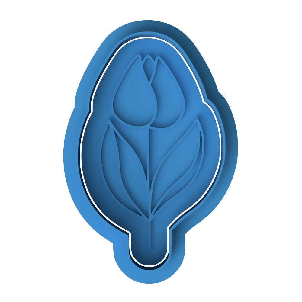 Simple Tulip Flower Cookie Cutter and Embosser Stamp Set | Spring, Floral, Mothers Day