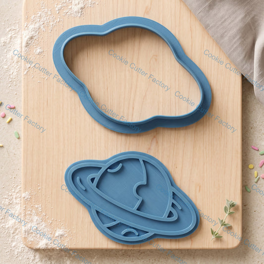Saturn Planet Cookie Cutter and Embosser Stamp Set