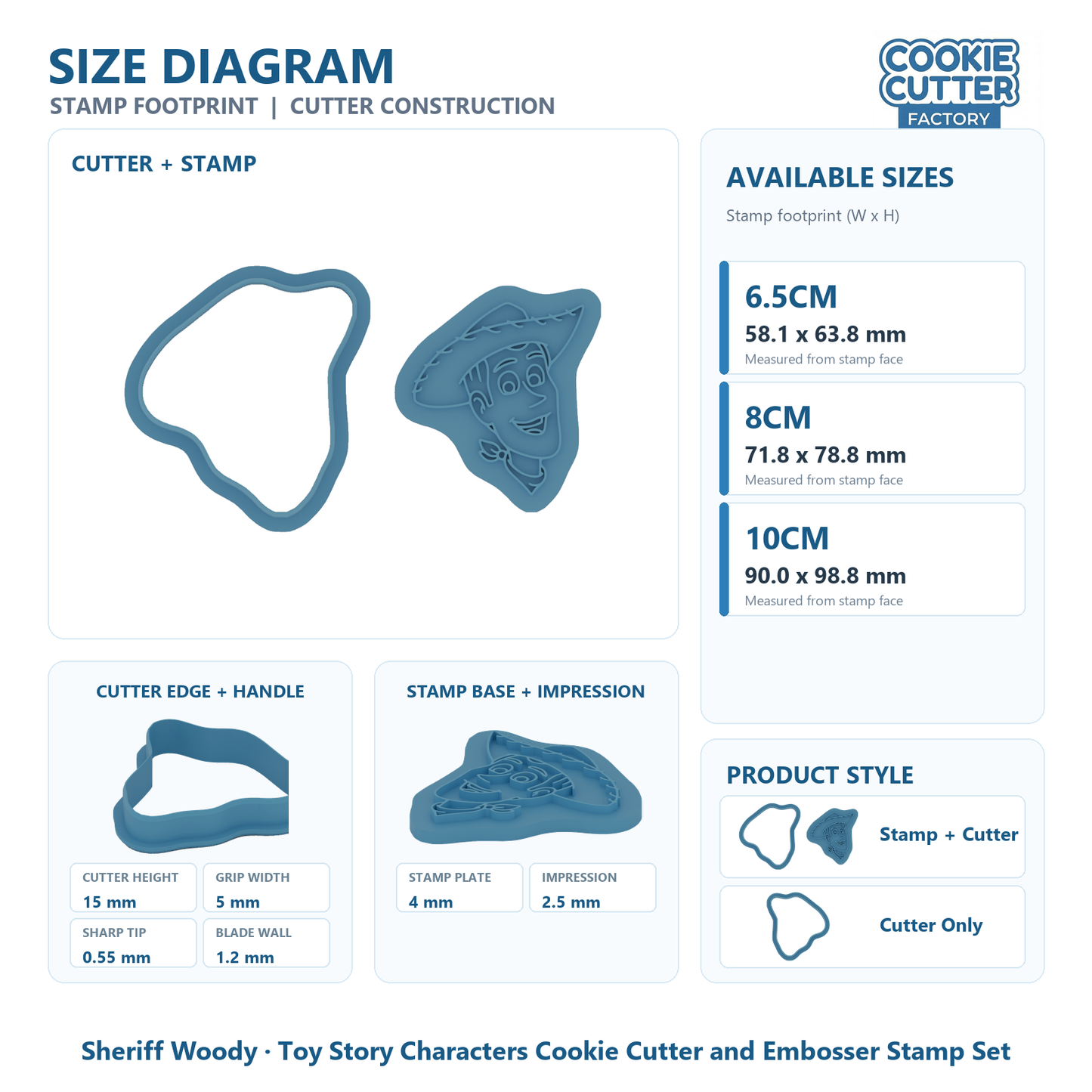 Toy Story Characters Cookie Cutter and Embosser Stamp Set