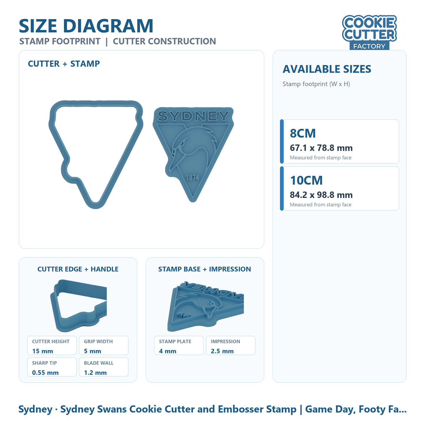 Sydney Swans Cookie Cutter and Embosser Stamp | Game Day, Footy Fan, Grand Final Party