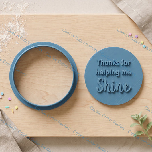 Thanks for Helping Me Shine Cookie Cutter and Embosser Stamp Set | Teacher Appreciation, End of Year, School Gift