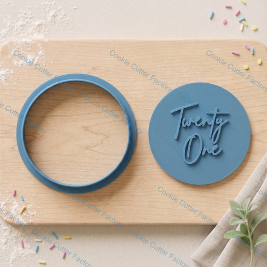 Twenty One Birthday Cookie Cutter and Embosser Stamp | 21st Birthday, Milestone Celebration, Party Baking