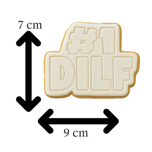 #1 DILF Cookie Cutter and Stamp Embosser | Funny Father's Day Cookie