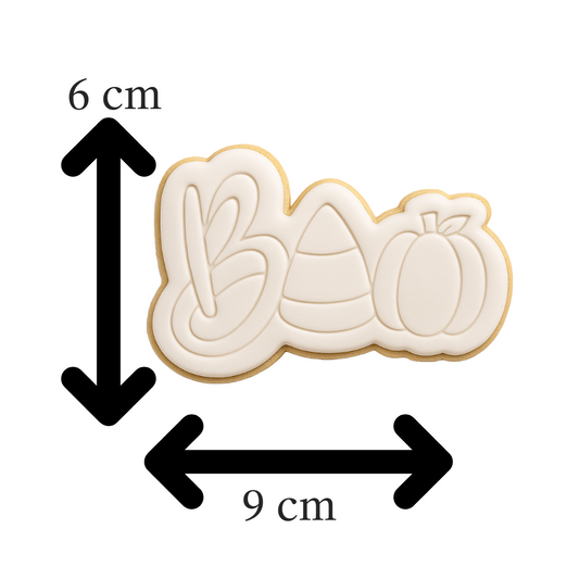 BOO Cookie Cutter and Stamp Embosser | Halloween Pumpkin Candy Corn Cookie