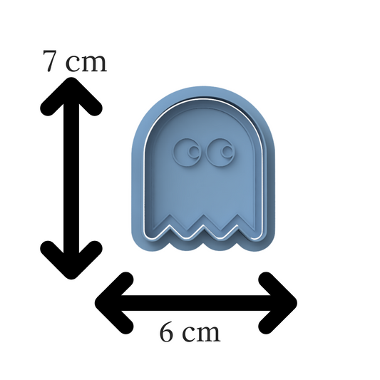 Retro Arcade Cookie Cutter & Embosser Set – Pac-Man & Ghost Biscuit Stamp