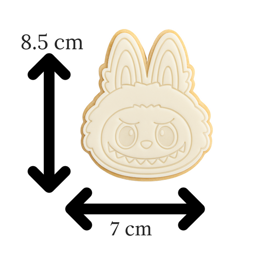 Labubu Monster Bunny Cookie Cutter & Embosser Cute Spooky Biscuit Stamp