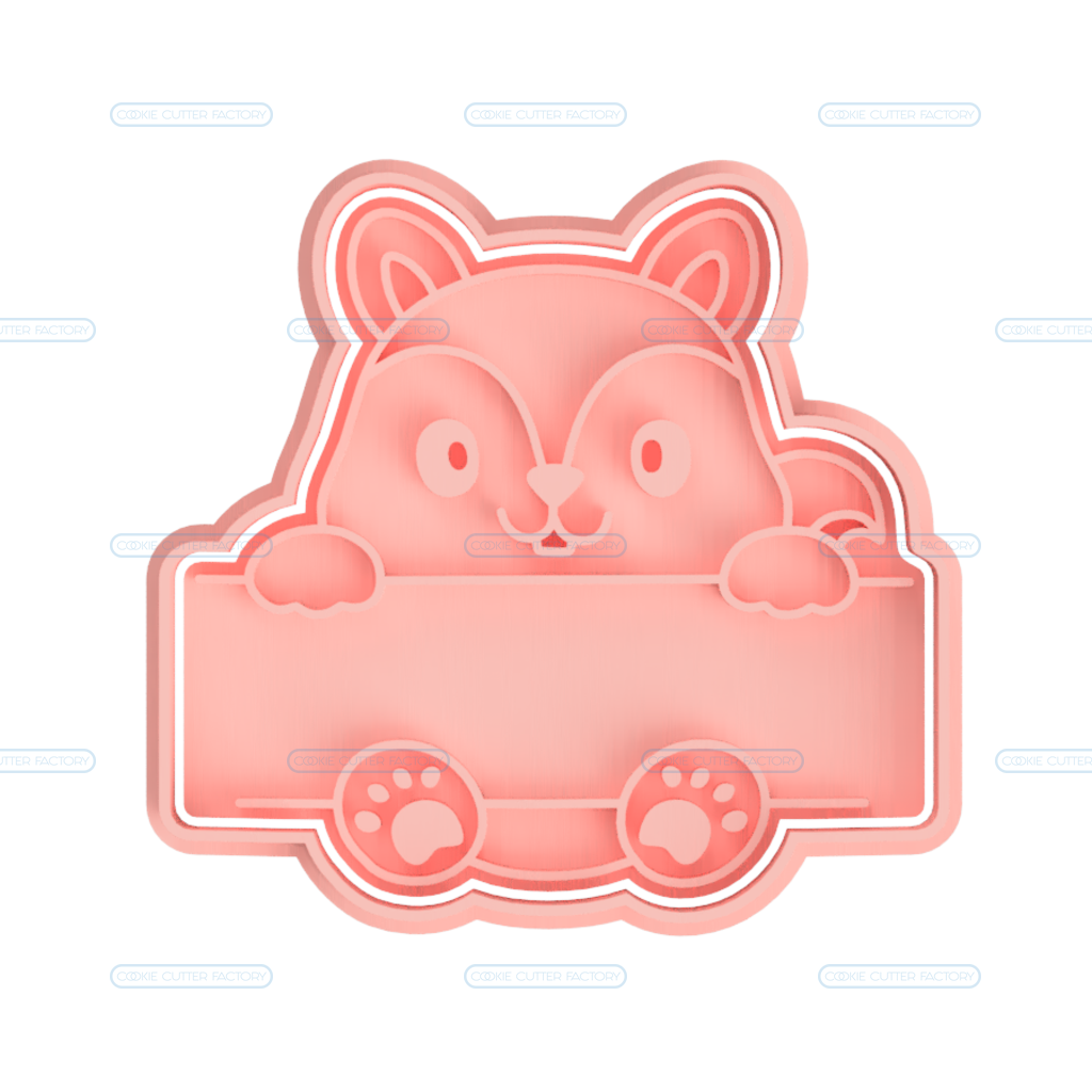 Squirrel with Sign Cookie Cutter and Stamp Embosser SWS014