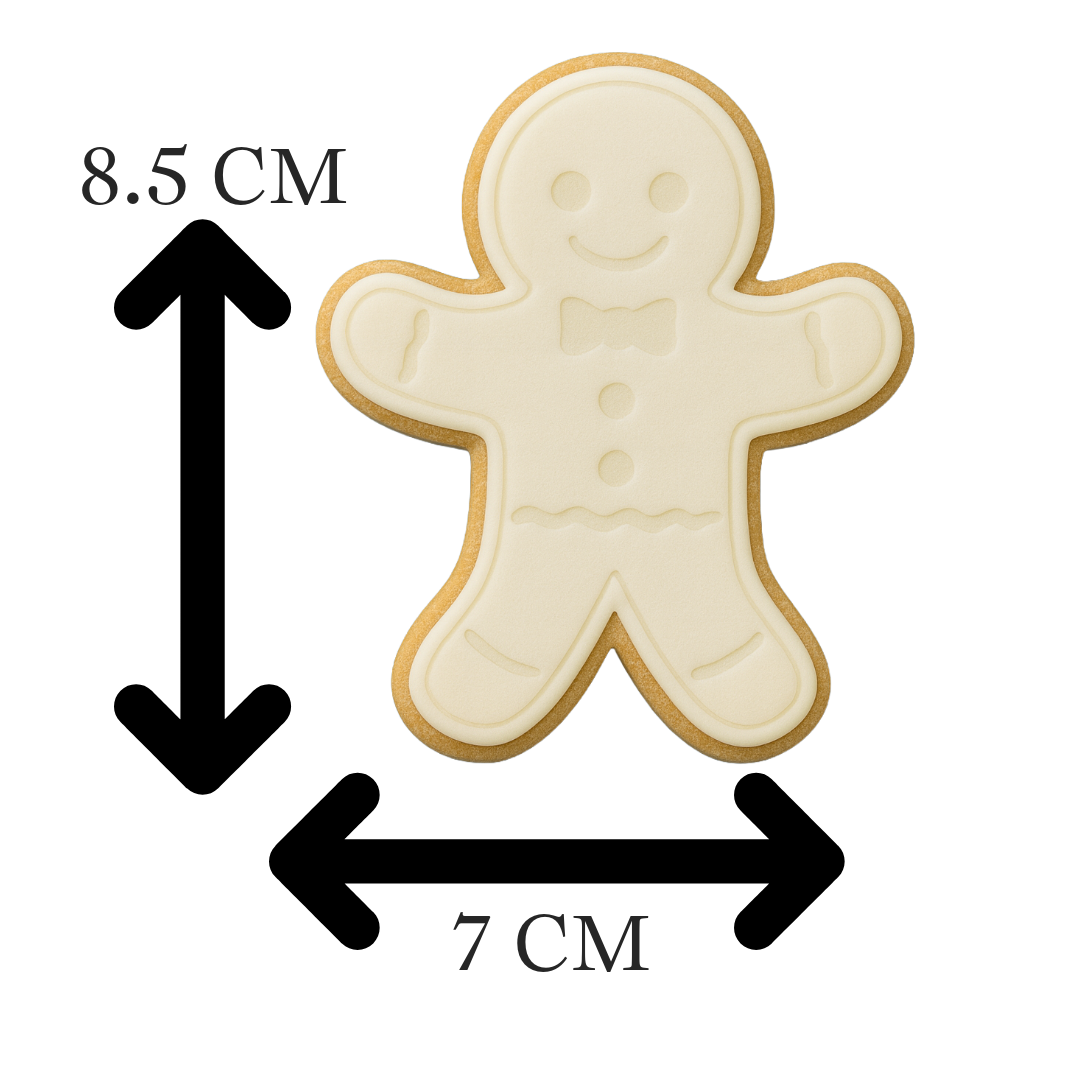 Classic Gingerbread Man Cookie Cutter & Embosser β Christmas Cookie Design