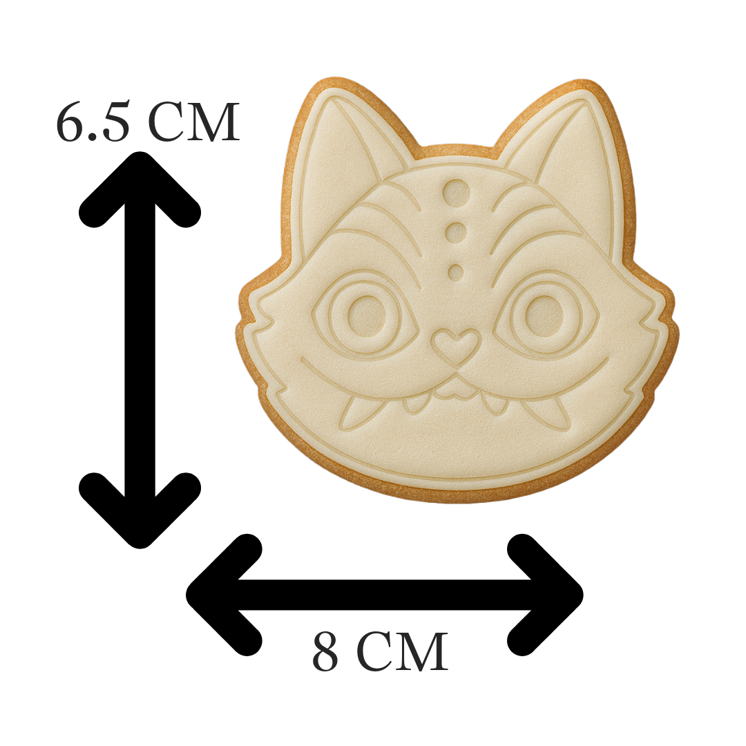 Demon Hunters Derpy Cookie Cutter & Embosser – Chibi Cat Companion Design
