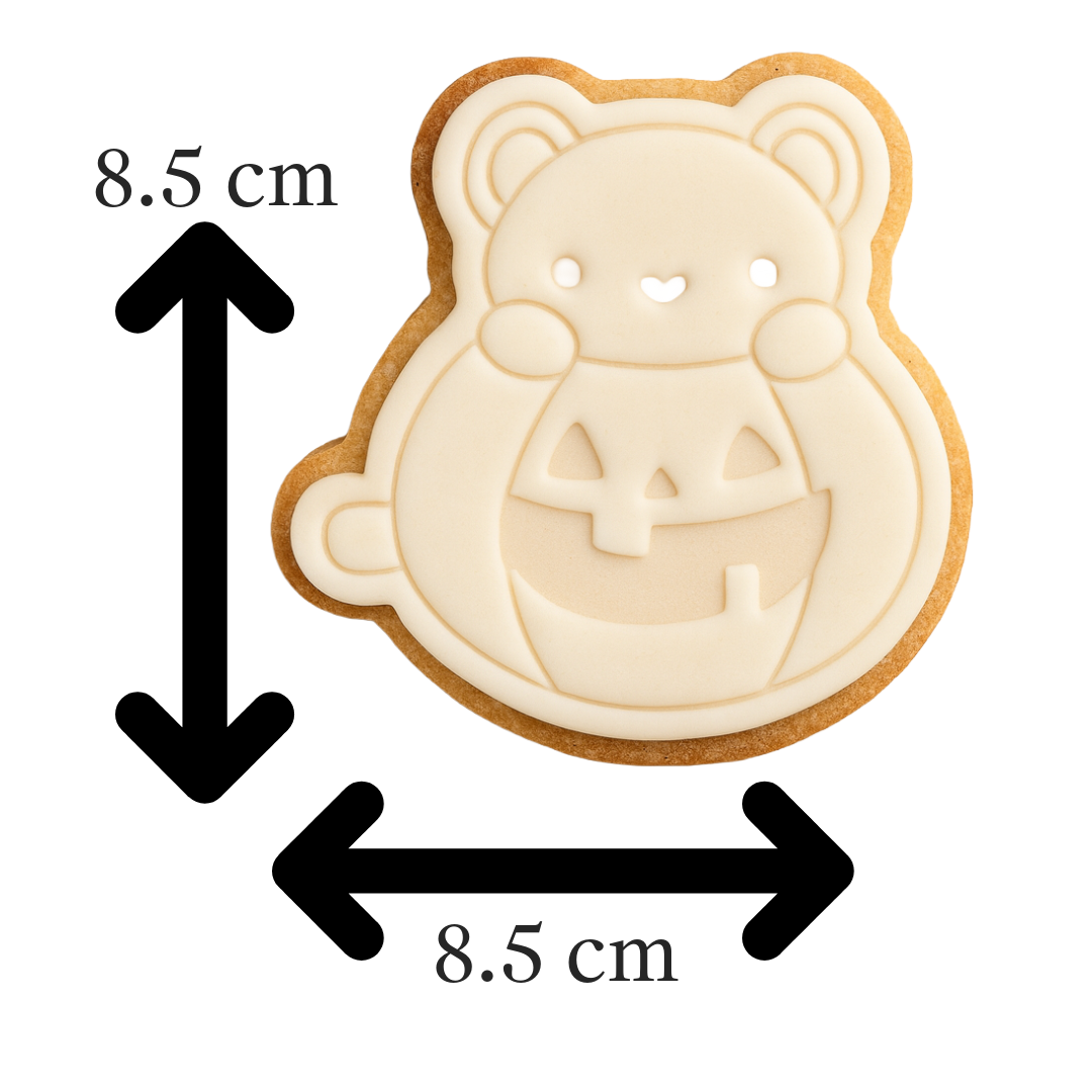 Cat with Pumpkin Cookie Cutter & Embosser Halloween Biscuit Stamp