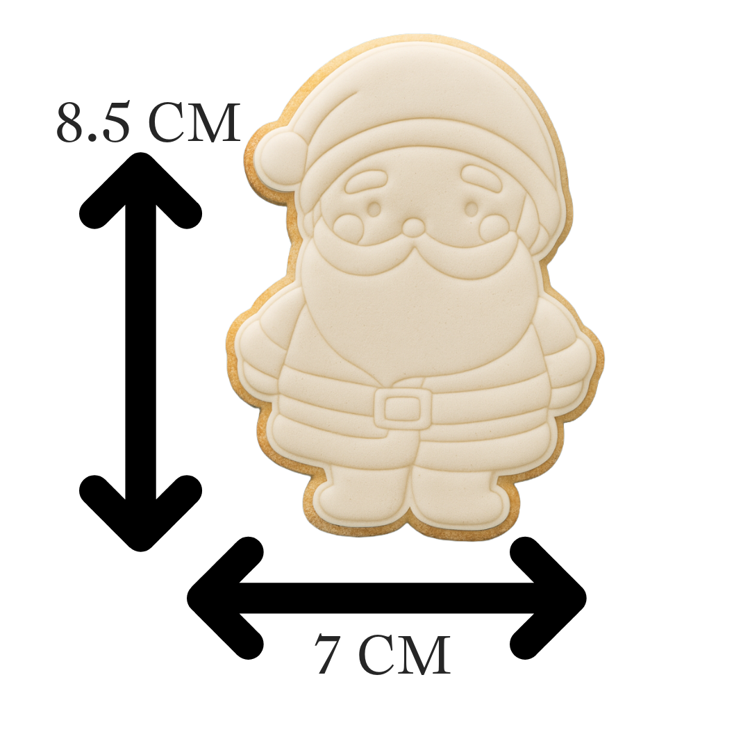 Jolly Santa Claus Cookie Cutter & Embosser – Christmas Baking Stamp