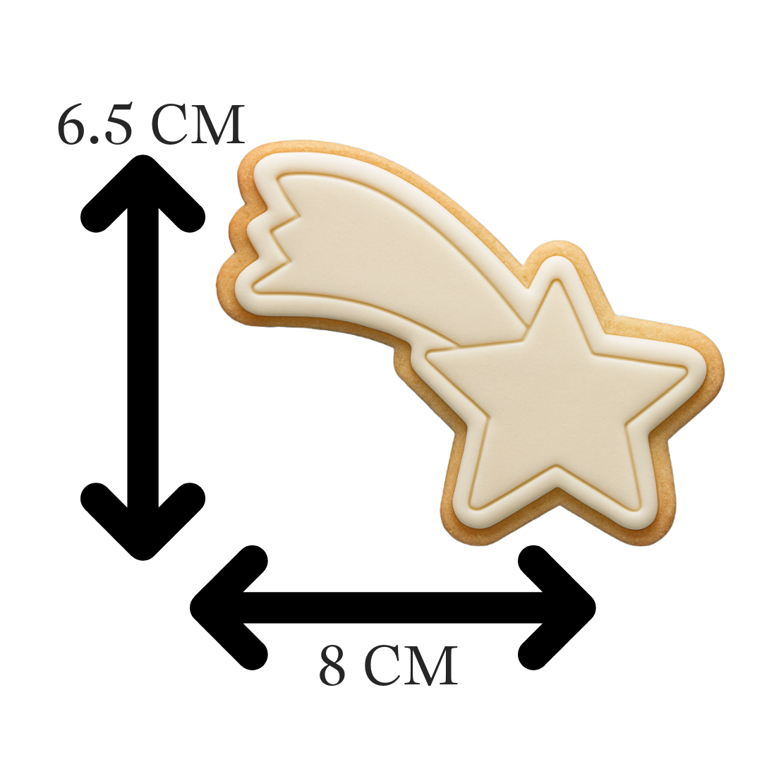 Shooting Star Cookie Cutter & Embosser – Christmas, Space & Celebration Cookie Design