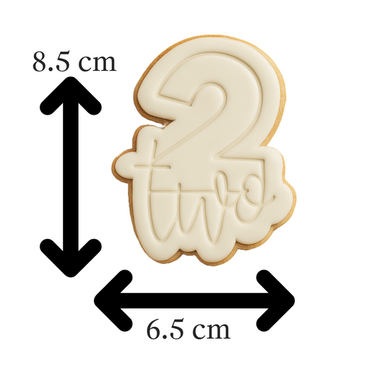 Number Two Cookie Cutter and Embosser | Second Birthday Cookie Stamp