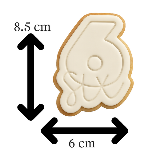 Number Six Cookie Cutter and Embosser | 6th Birthday Cookie Stamp