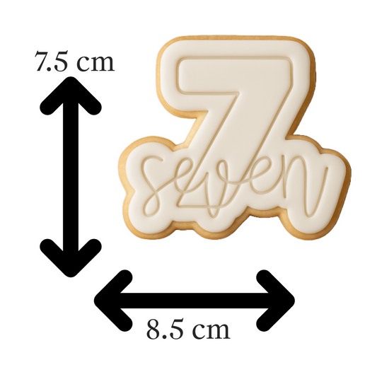 Number Seven Cookie Cutter and Embosser | 7th Birthday Cookie Stamp