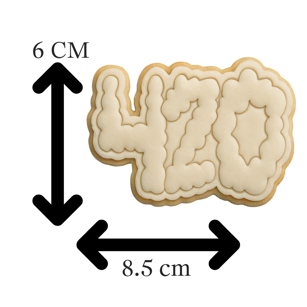 420 Smoke Cloud Cookie Cutter & Embosser Stamp