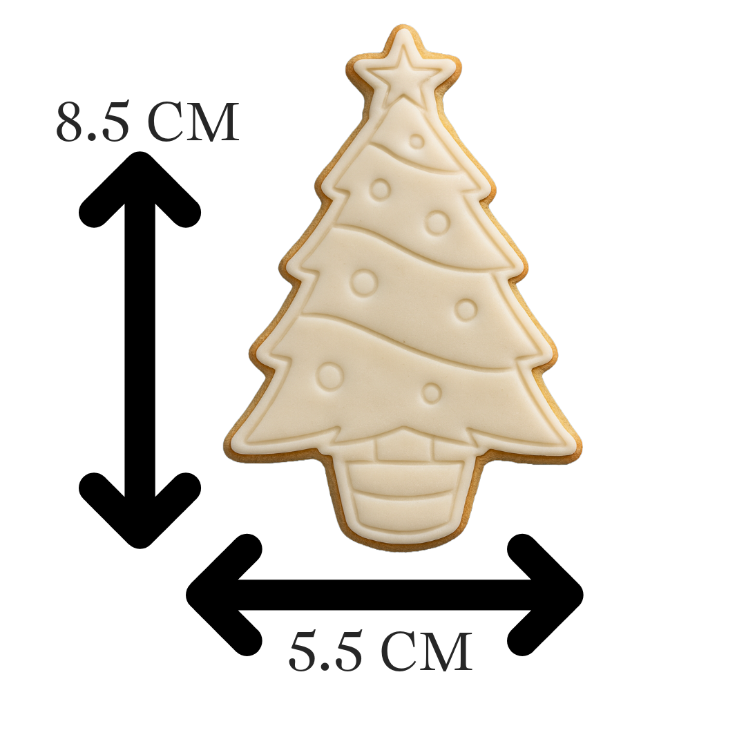Christmas Tree Cookie Cutter & Embosser – Festive Holiday Cookie Design