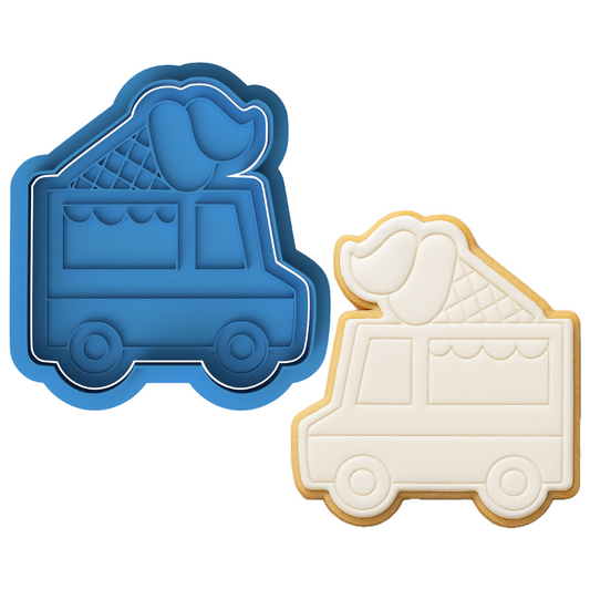 Ice Cream Truck Cookie Cutter & Embosser Sweet Treats Biscuit Stamp