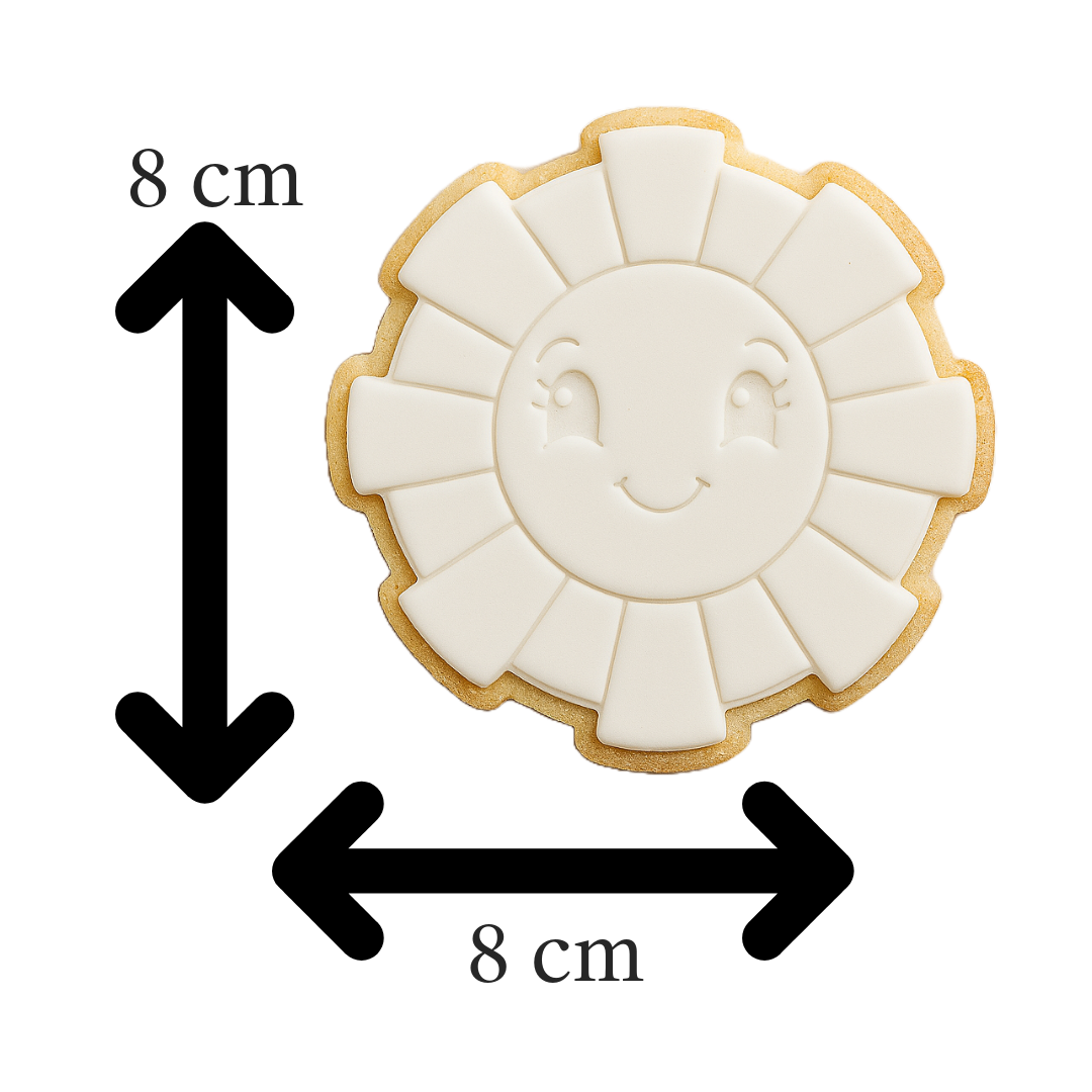Smiling Sunshine Cookie Cutter | Cute Sun Face Cookie Stamp | Baby Shower Cookie Embosser