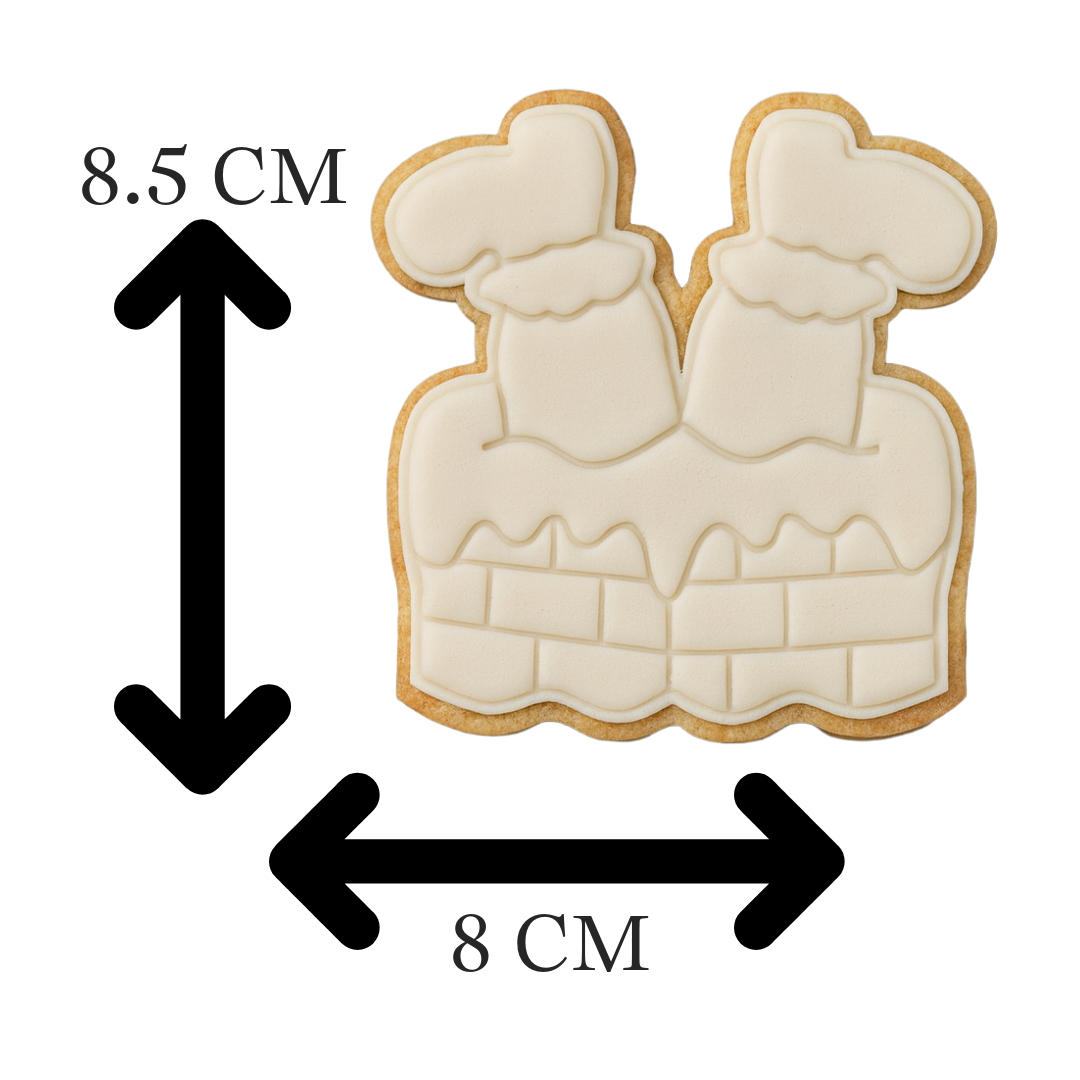 Santa Stuck in Chimney Cookie Cutter & Embosser – Funny Christmas Cookie Design