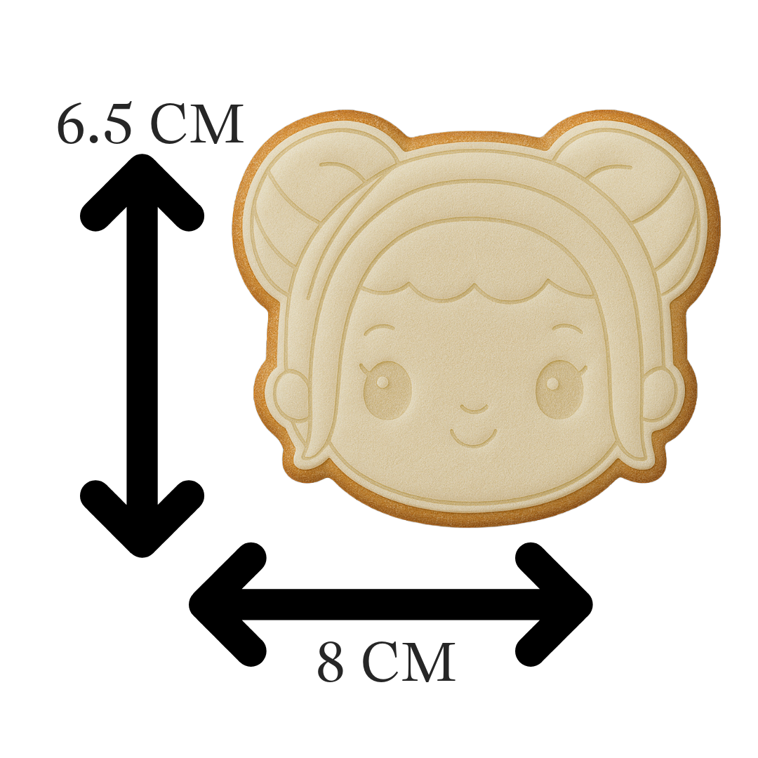 Demon Hunters Mira Cookie Cutter & Embosser β Chibi Character Cookie Design